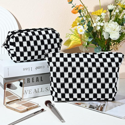 Make-up Tas Set Geruit Reisformaat
