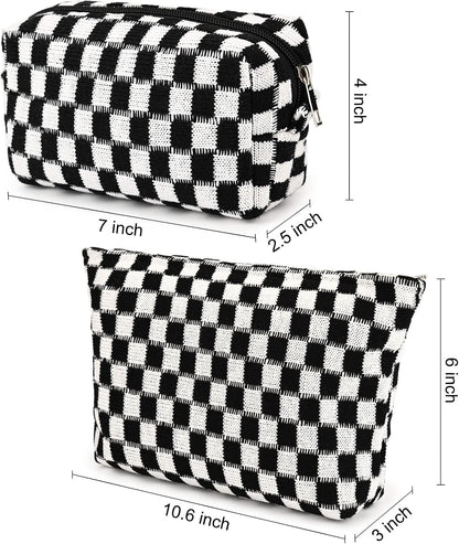 Make-up Tas Set Geruit Reisformaat