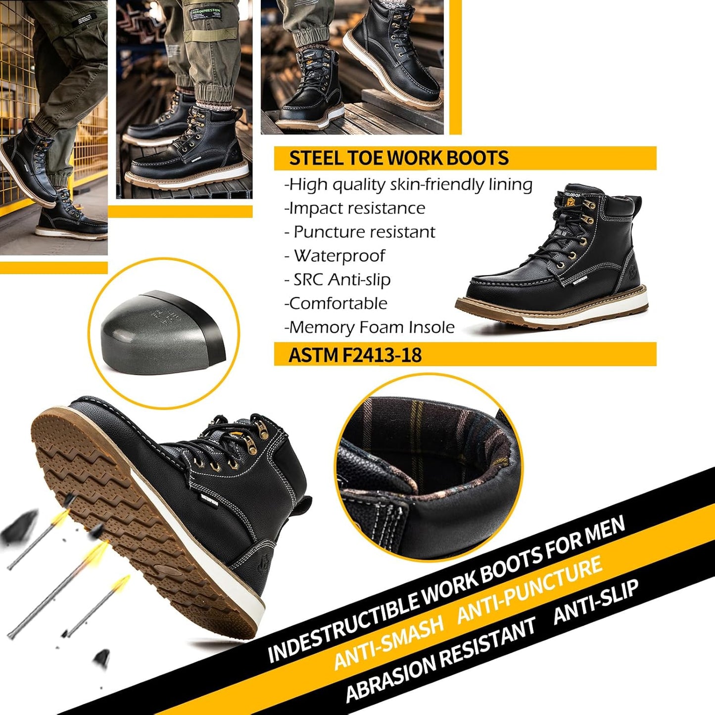 Waterdichte Werklaarzen voor Heren Stevig en Comfortabel