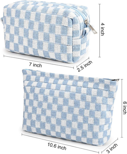 Make-up Tas Set Geruit Reisformaat