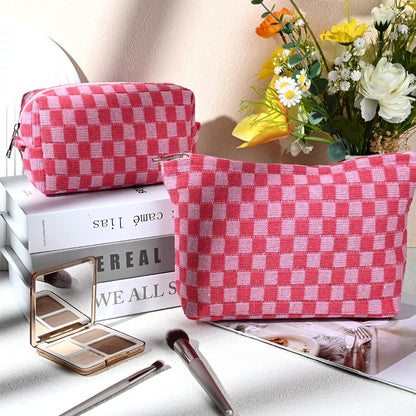 Make-up Tas Set Geruit Reisformaat