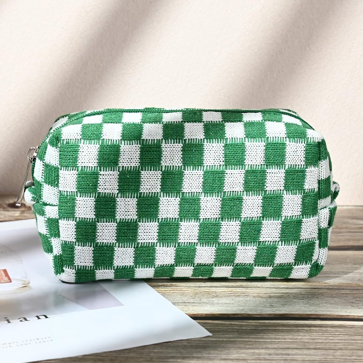 Make-up Tas Set Geruit Reisformaat
