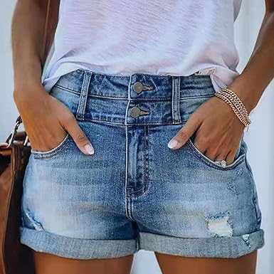 Gescheurde denim shorts voor dames