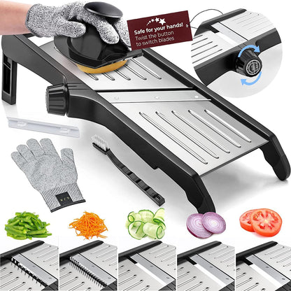 Professionele Foodsnijder Set met Snijbestendige Keukenhandschoenen