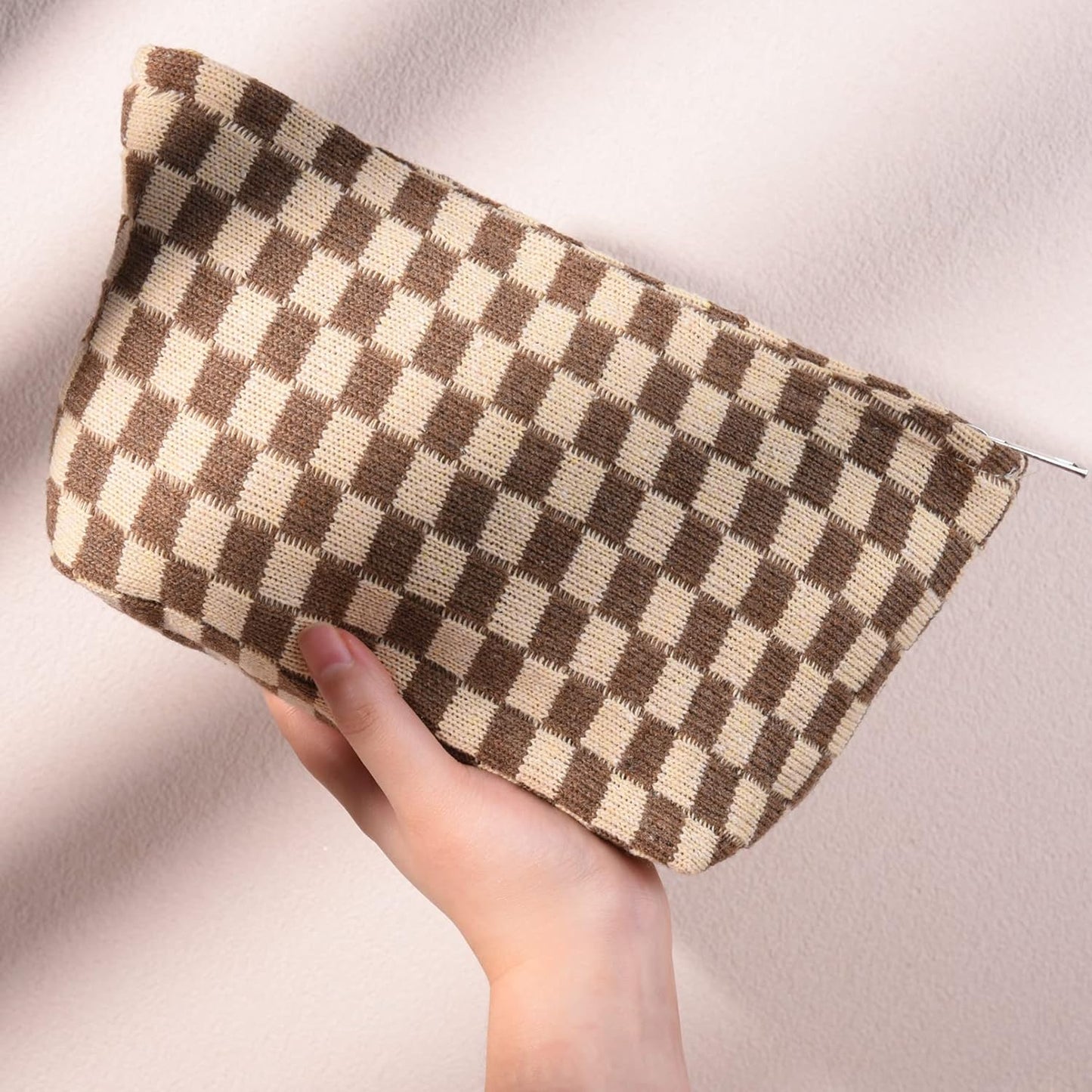 Make-up Tas Set Geruit Reisformaat