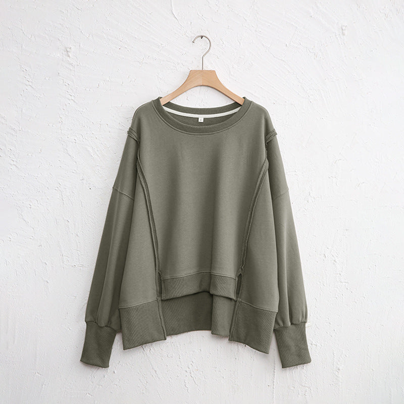 Dames Sweater Warm Losse Pasvorm Met Rauwe Randen