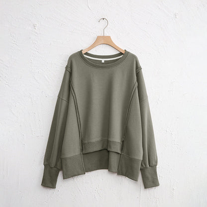 Dames Sweater Warm Losse Pasvorm Met Rauwe Randen