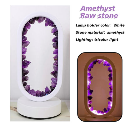 Amethist Lamp Handgemaakt Uniek Design Purper Kleur