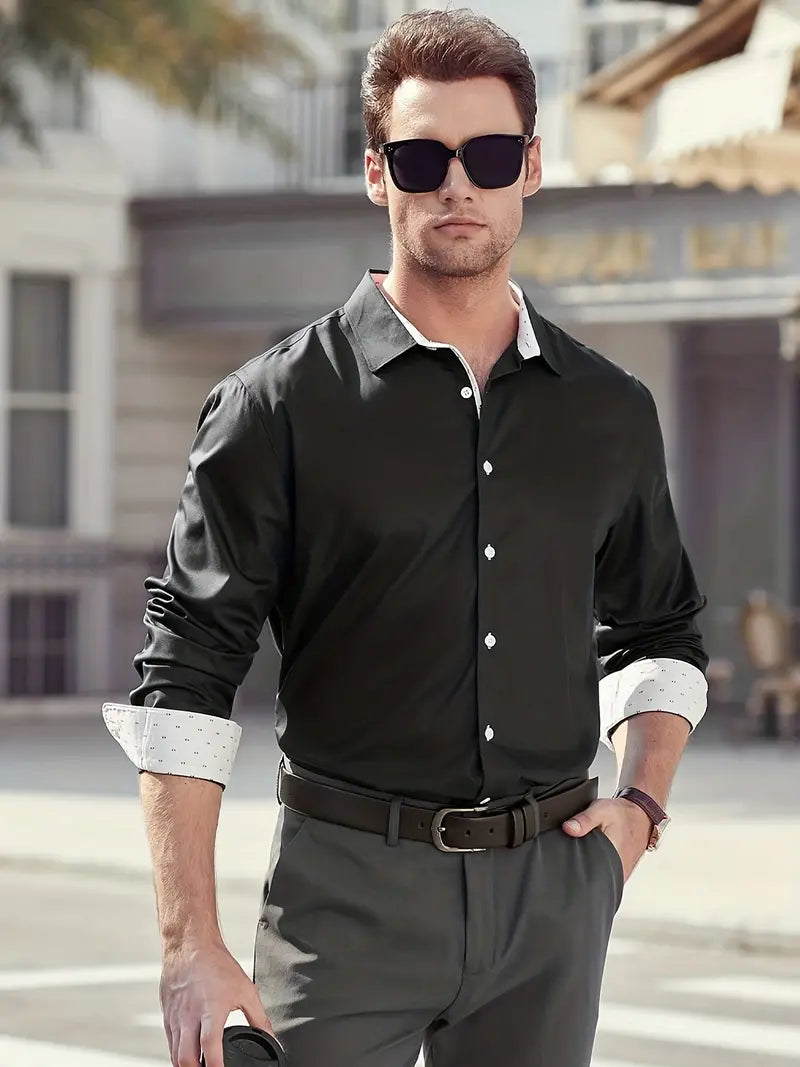 Business Overhemd Elegant voor Mannen met Contrastdetails