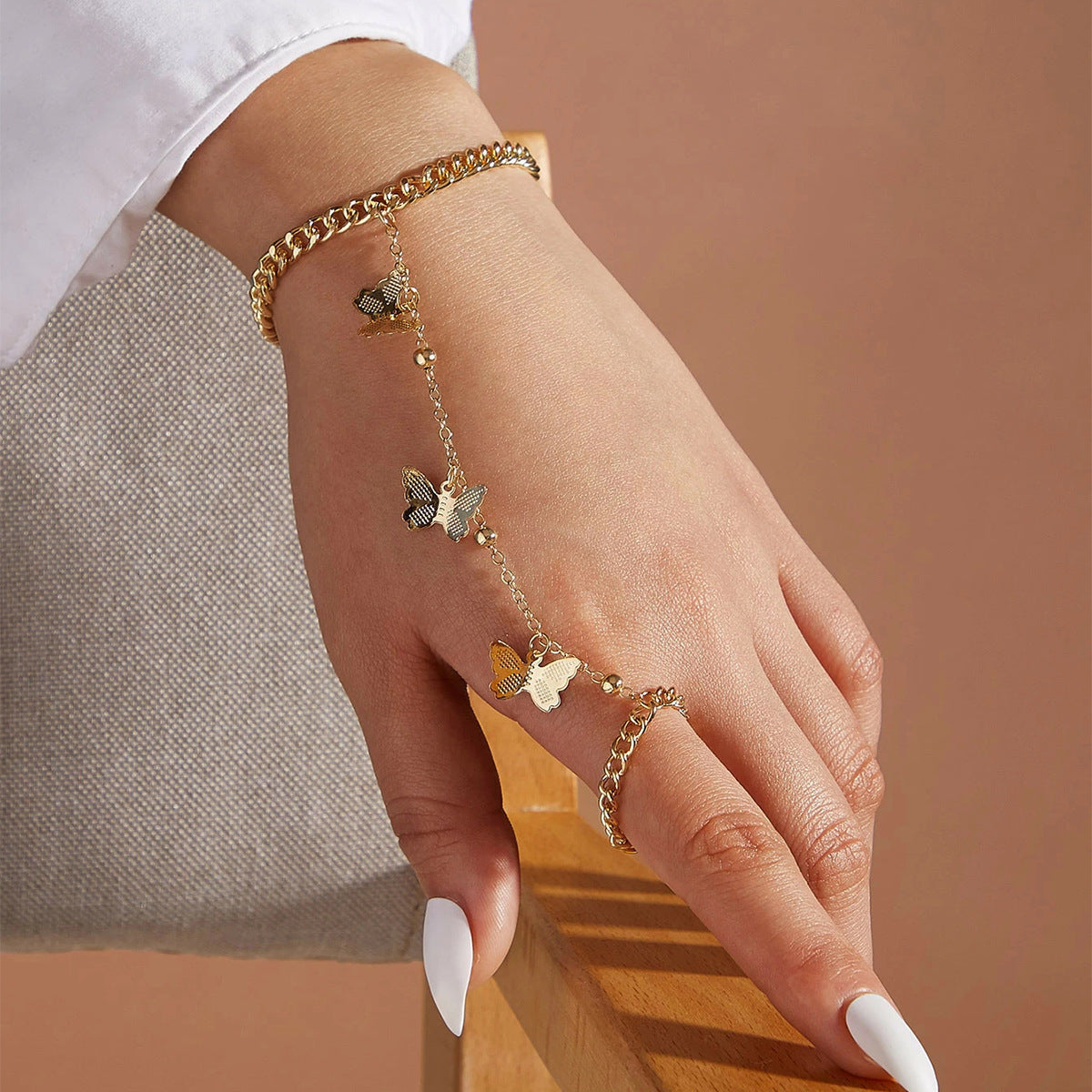 Vlinder Sieraden Set Dames Ring Armband met Ketting