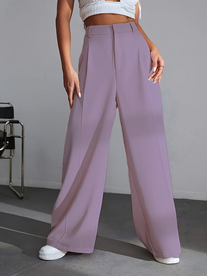 Luxe Effen Broek Wijde Pijpen Zwart Lana Stijl