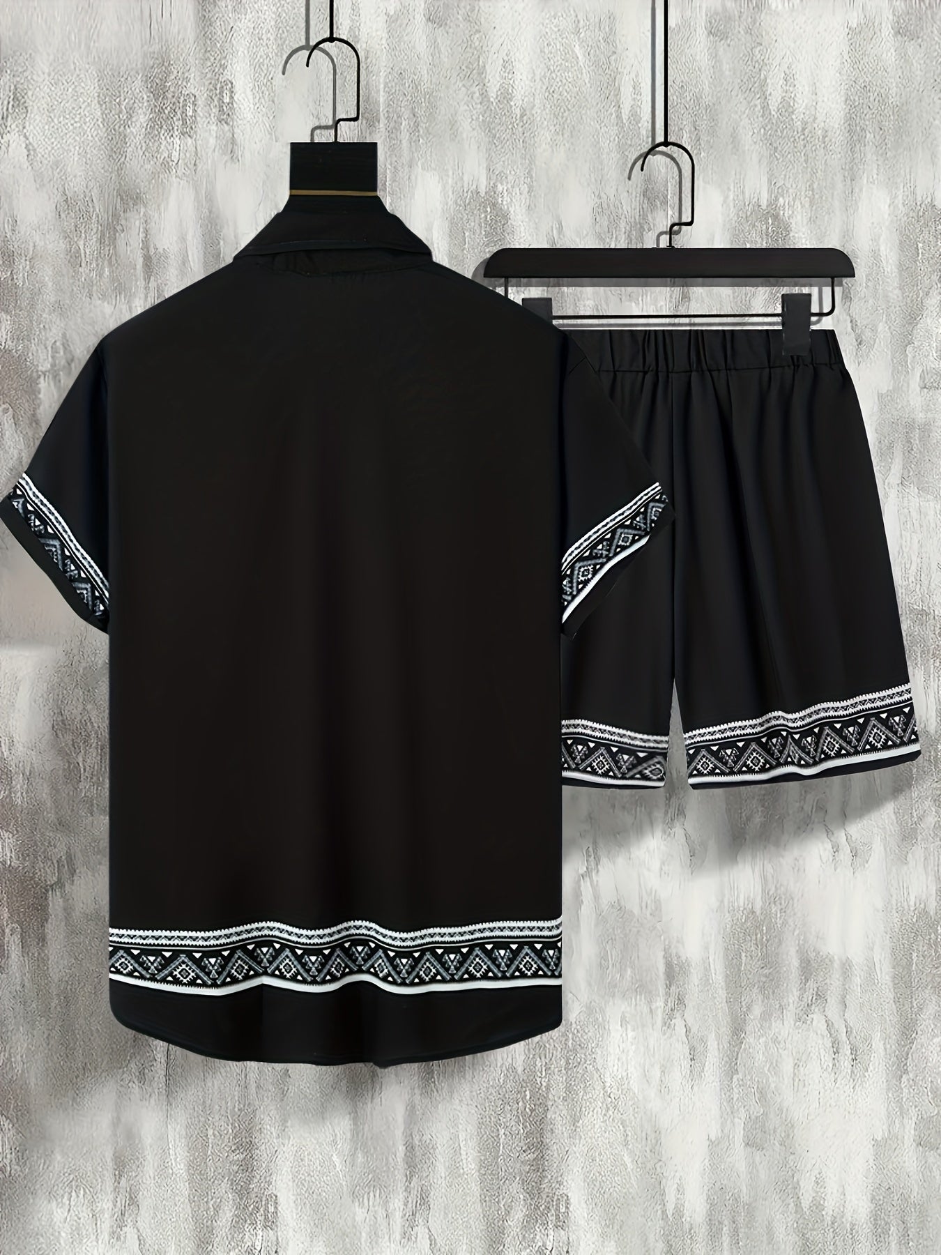 Heren Zomer Set - Tweedelig Casual Shirt en Shorts Boho Stijl