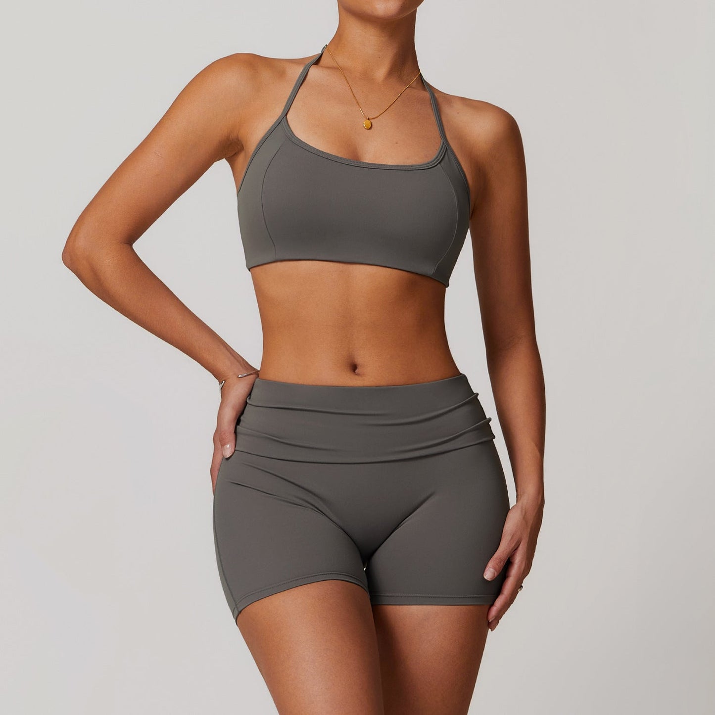 Yoga Set Dames Sneldrogend Naadloos met Short en Top