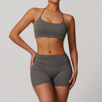 Yoga Set Dames Sneldrogend Naadloos met Short en Top
