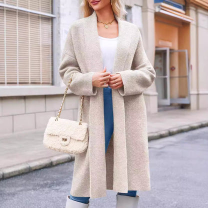 Dames Lange Jas Vest Elegante Stijl