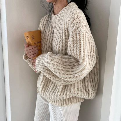 Dames Grof Gebreide Oversized Trui Trendy Modieus