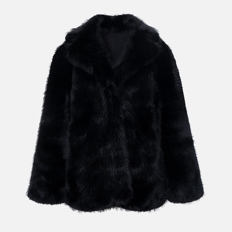 Dames Faux Fur Jas Luxe Stijlvol Elegante Uiterlijk