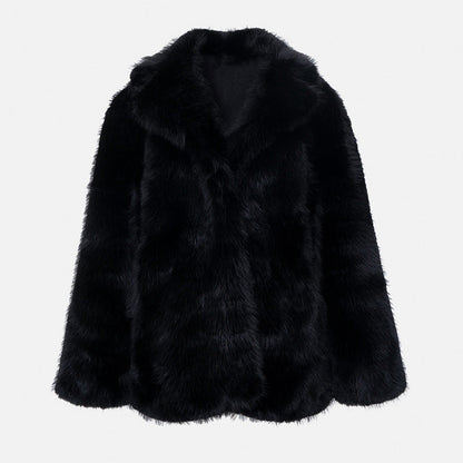 Dames Faux Fur Jas Luxe Stijlvol Elegante Uiterlijk