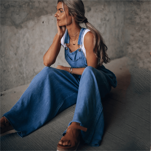 Damen Jumpsuit Blauwe Denim Overall