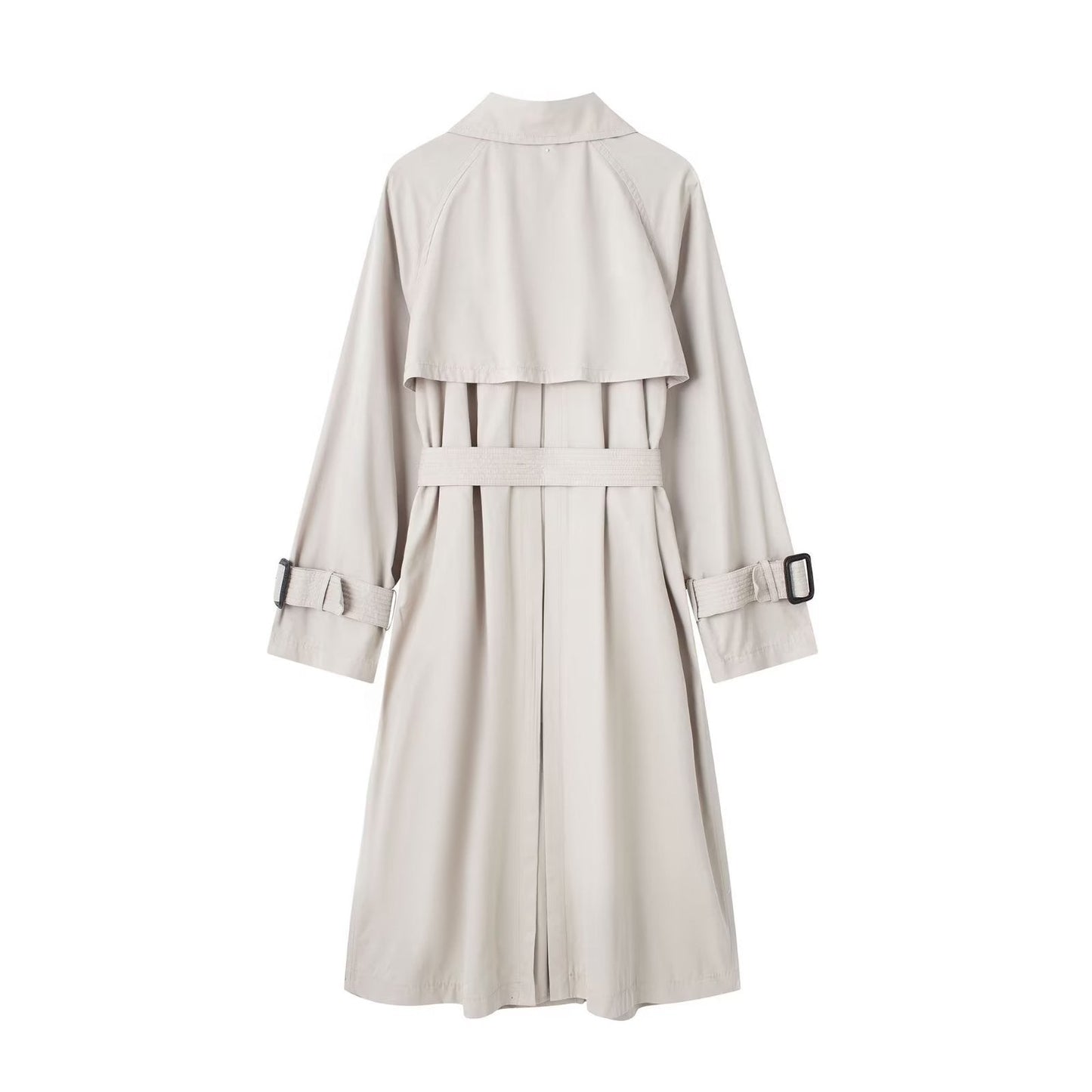 Dames Trenchcoat Lange Trendy Voorjaarsjas met Ceintuur