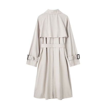 Dames Trenchcoat Lange Trendy Voorjaarsjas met Ceintuur