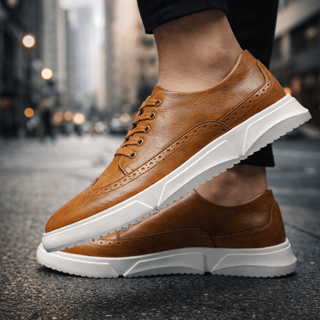 Heren Leren Sneakers Casual – Comfort Schoenen voor Smart Casual en Dagelijks Gebruik