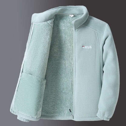 Dames Fleece Jas Warm en Zacht met Rits en Opstaande Kraag