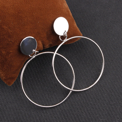 Dames Oorbellen Groot Rond met Schijf Detail