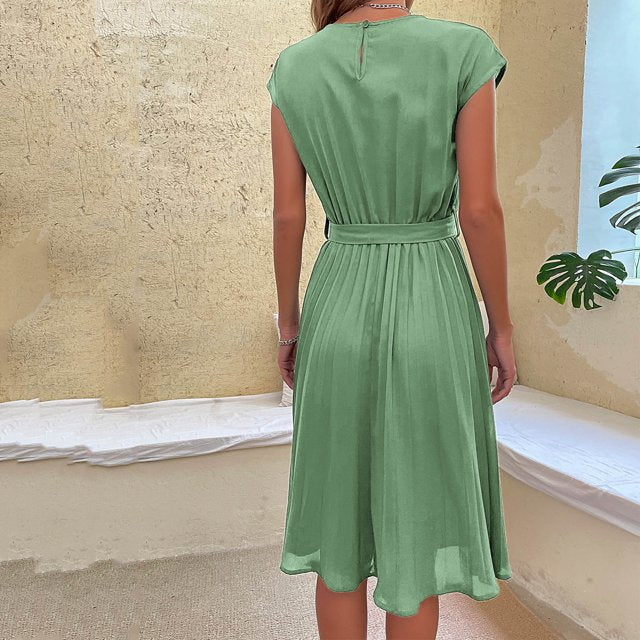 Emma | Abito Plissettato Verde Menta da Cerimonia