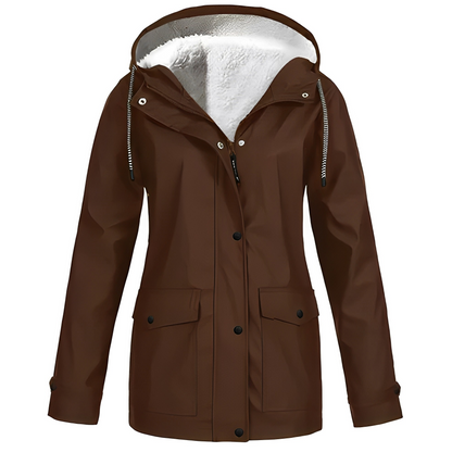 Dames Regenjas Fleece Gevoerd Waterdicht Warm