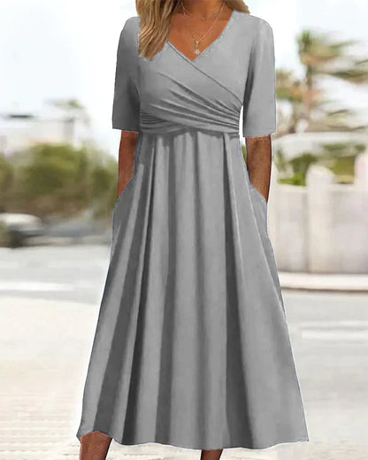 Variant image for Alloura Abito Donna Incrociato - Maniche Corte, Elegante e Versatile-6