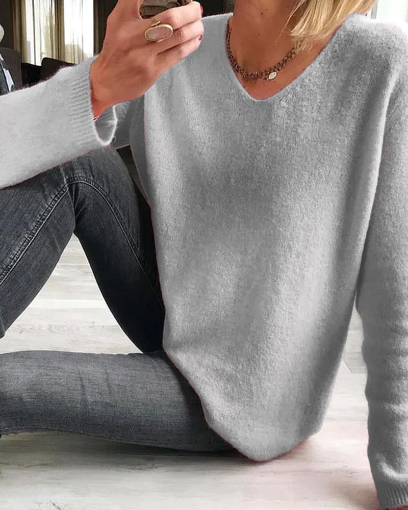 Vrouwelijke Effen Trui Casual Damestrui Sophie