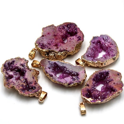 Kristallen Hanger met Natuurlijke Geode Edelsteen