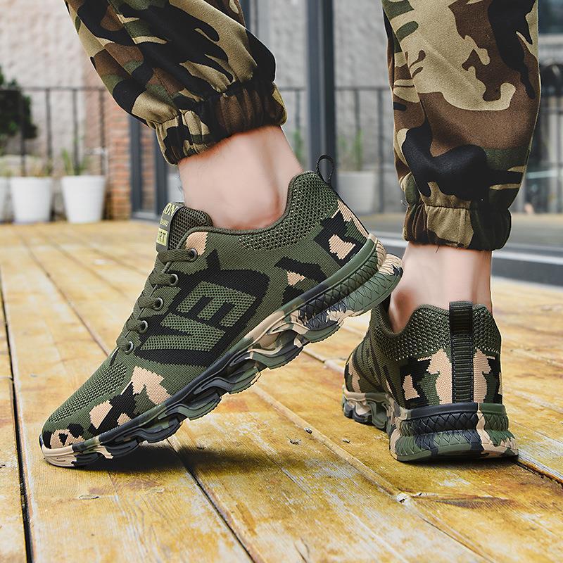 Dames Orthopedische Sneaker Groen Army Print Comfortabel