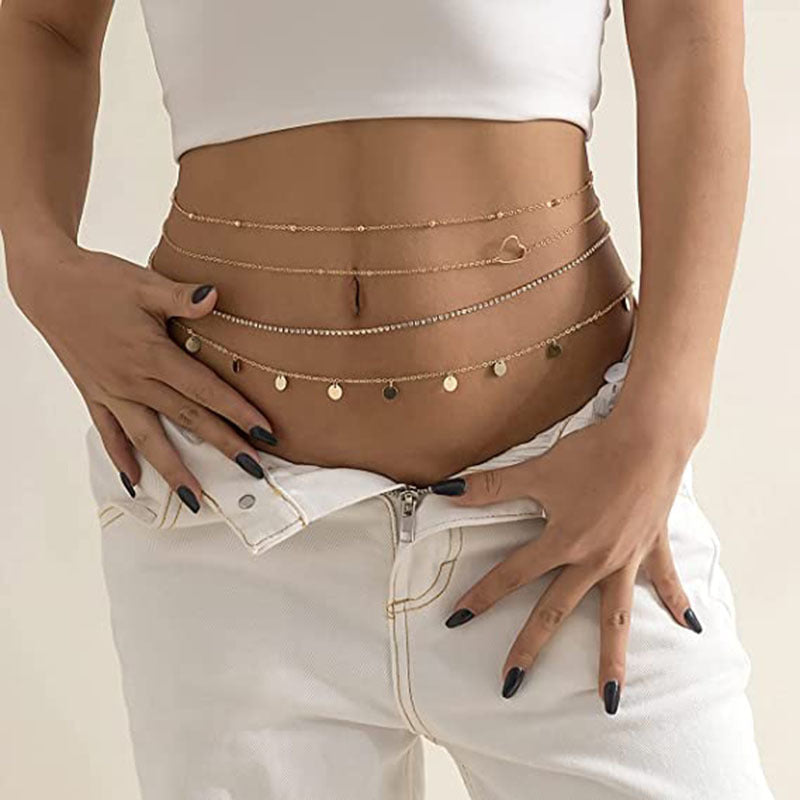 Goudkleurige Dames Tailleketting met Lavendel Steen - Mode Vibes
