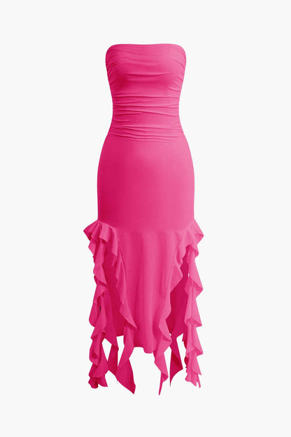 Maxikleed met Volant Vrouwelijk Elegante Jurk