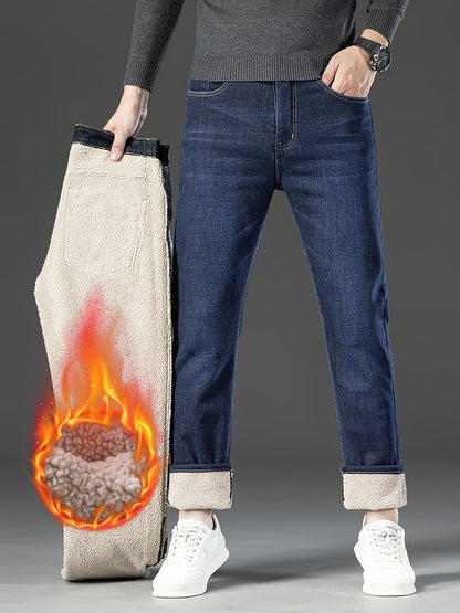 Heren Winterjeans Fleecevoering Warm Grijs