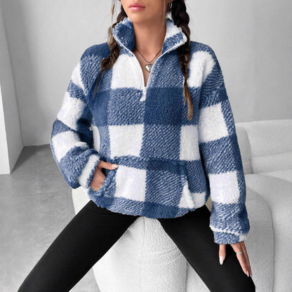 Dames Trui Warm en Comfortabel met Rits en Zakken