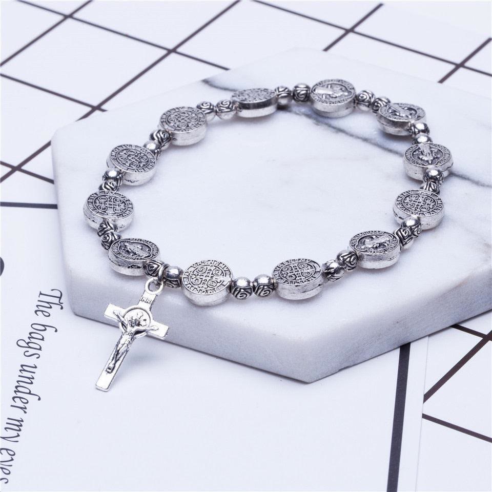 Christelijk Kruis Armband Goud en Zilver Kleur