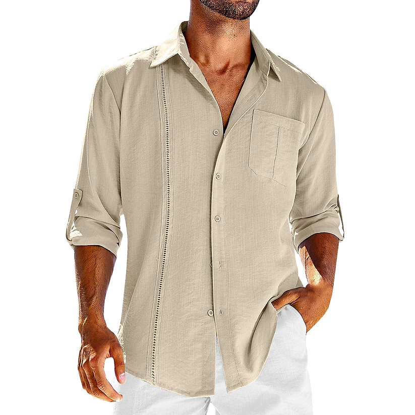 Heren Linnen Overhemd Casual Zomer Stijl