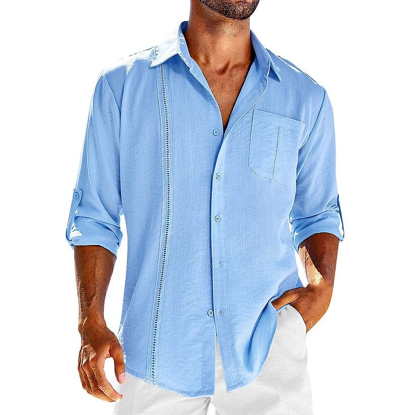 Heren Linnen Overhemd Casual Zomer Stijl