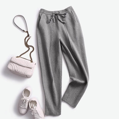 Dunne Wollen Broek voor Dames Gebreid Skinny Model