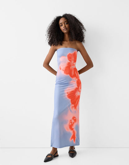 Strapless Maxi Jurk Zomerse Alina Jurk voor Vrouw