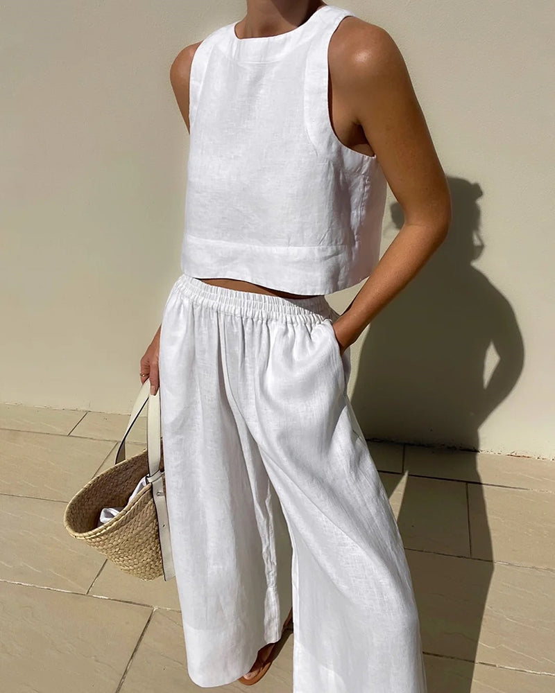 Mouwloze Zomerset Top en Shorts voor Vrouw - Mode Vibes