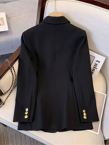Elegante Slim Fit Damesblazer met Gouden Knopen