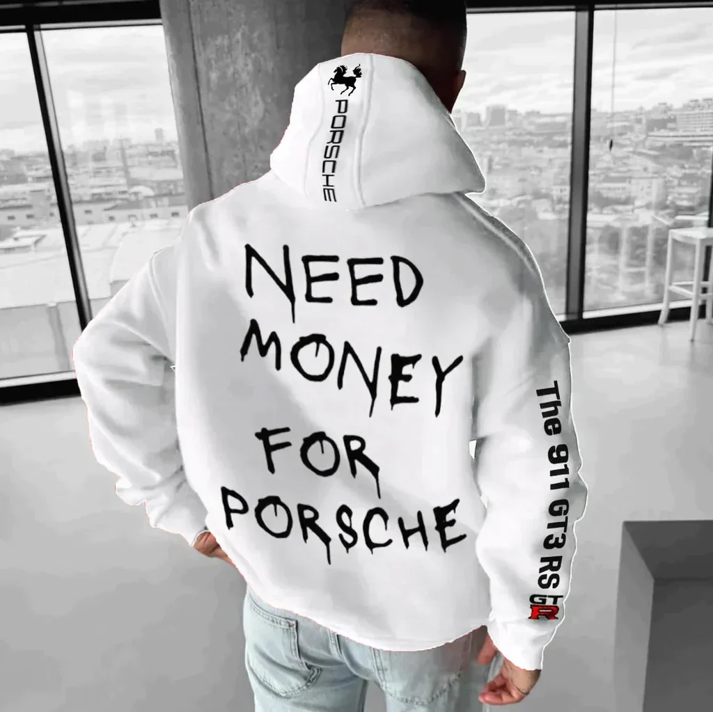 Sportieve Hoodie met Autoprint en Typografie