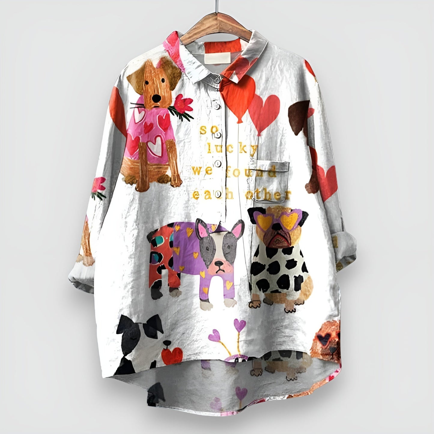 Dames Blouse Met Print Comfortabele Pasvorm