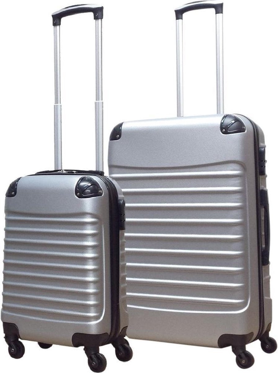 2-Delige Koffer Set Hardshell Milano Zilver