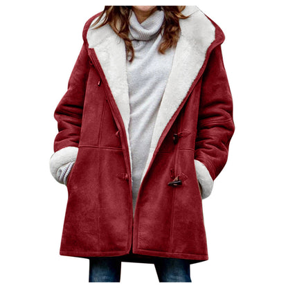 Dames Jas met Sherpa Voering en Toggle Sluiting Warm Luxe Birouze