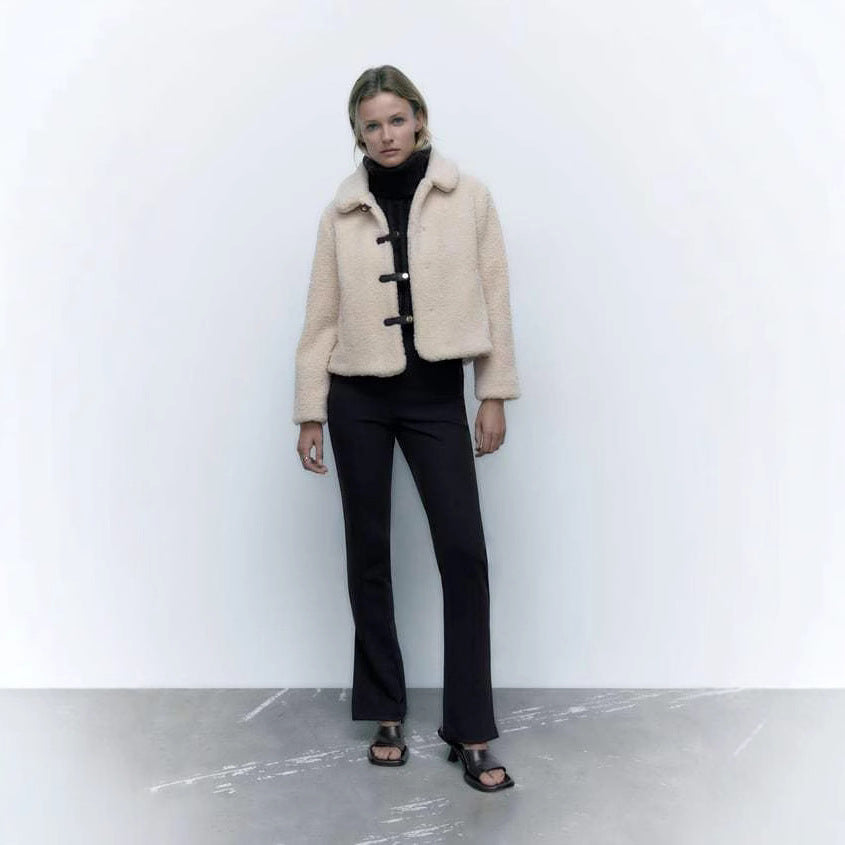 Dames Teddyjas Kort Elegante Modieus Bilana